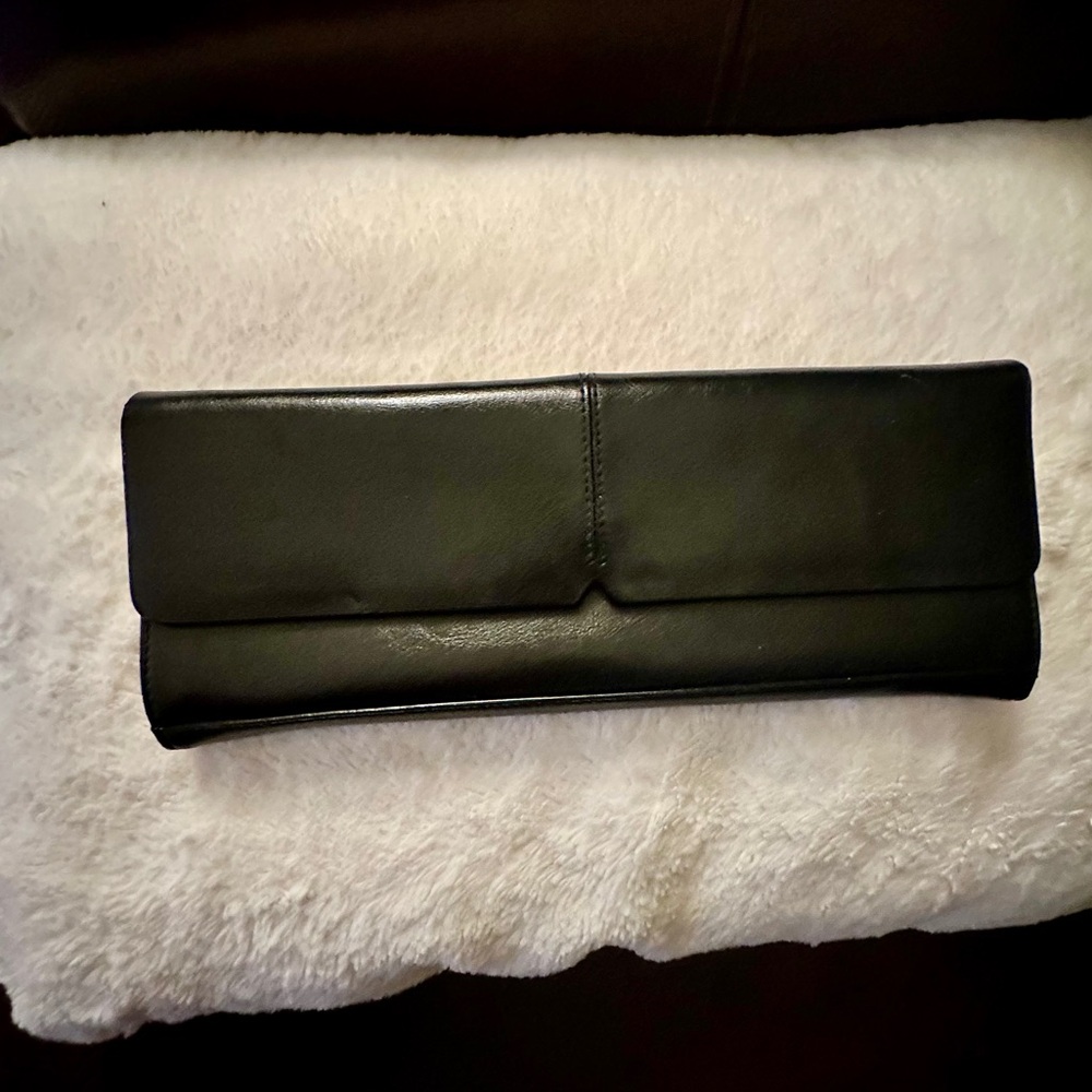 Black Leather & Suede accent Clutch
